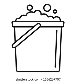Foam bucket icon. Outline foam bucket vector icon for web design isolated on white background