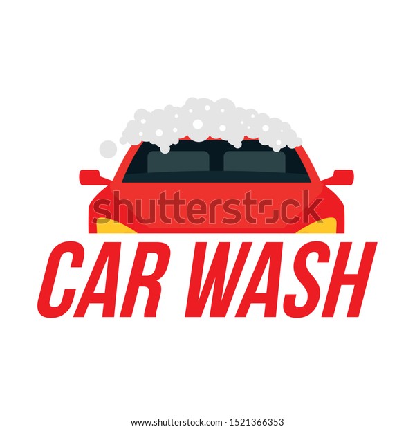 Foam car wash logo. Flat illustration of foam\
car wash vector logo for web\
design