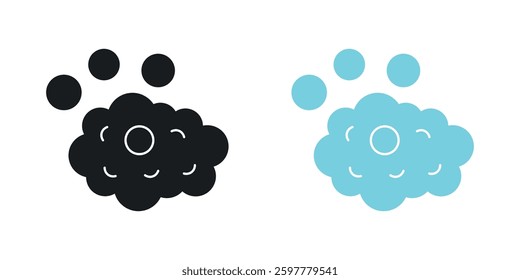 Foam colored icon set. Stock Vector