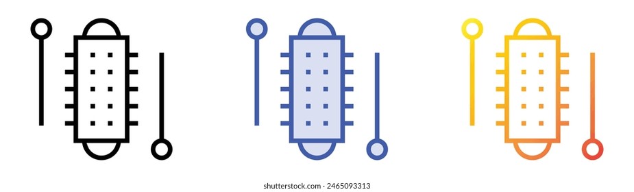 foam curler icon. Linear, Blue Fill and Gradient Style Design Isolated On White Background