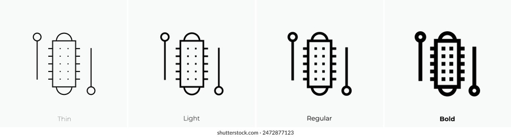 Schaum-Lockenwickler-Symbol. Dünnes, leichtes Regular- und Bold-Design isoliert auf weißem Hintergrund