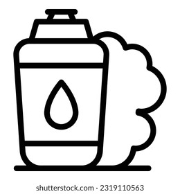 Foam detergent icon outline vector. Liquid bottle. Kitchen clean