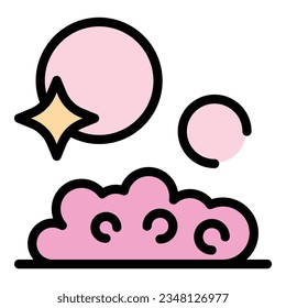 Foam dish icon outline vector. Liquid bottle. Home natural color flat