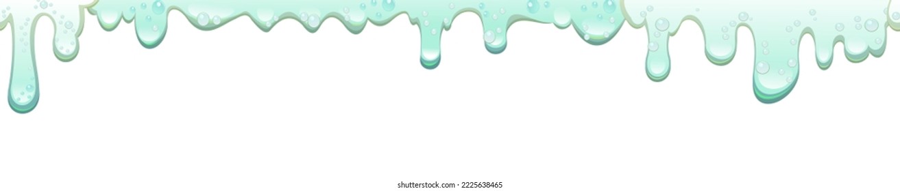 Foam drips. Foaming liquids. Water, detergent or food product. Isolated on white background. Vector