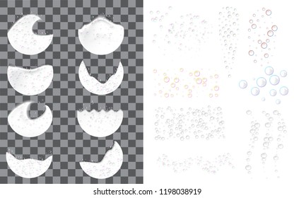 Foam effect icon set. Realistic set of foam effect vector icons for web design