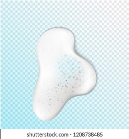 Efecto espuma aislado sobre fondo transparente. Las burbujas de jabón, gel o champú superponen la textura. Sombreado vectorial, mousse espuma superior modelo para su diseño publicitario.