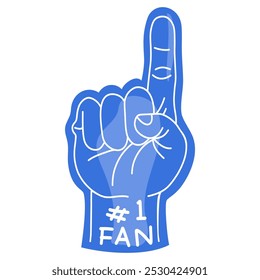 Foam Fan Finger Hand Number One Gloves Thumb Up Vector illustration