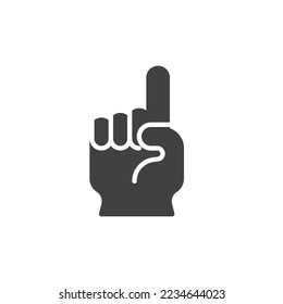 Foam fan finger vector icon. filled flat sign for mobile concept and web design. Finger hand index glyph icon. Symbol, logo illustration. Vector graphics