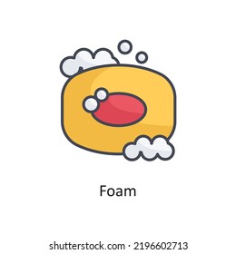 Foam Filled Outline Vector Icon Design illustration on White background. EPS 10 File