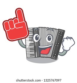 Foam finger accordion isolated with in the character