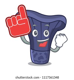 Foam finger actarius indigo mushroom mascot cartoon
