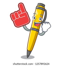 Foam finger antique ink pen shape on cartoon