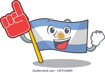 Foam finger argentina mascot flag kept in cartoon drawer
