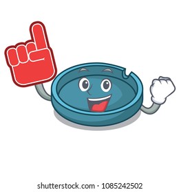 Foam finger ashtray mascot cartoon style