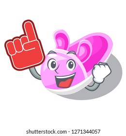 Foam finger baby shoes isolated in the mascot