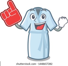 Foam finger bathrobe isolated with in the cartoon