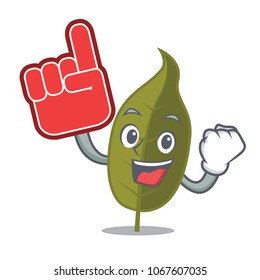 Foam Finger Bay Leaf Mascot Cartoon