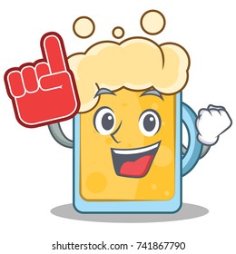 Foam finger beer character cartoon style