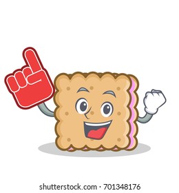 Foam finger biscuit cartoon character style