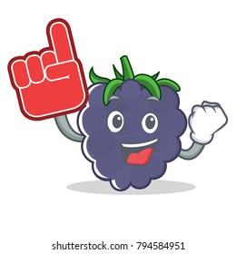 Foam finger blackberry mascot cartoon style