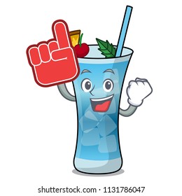 Foam finger blue hawaii mascot cartoon