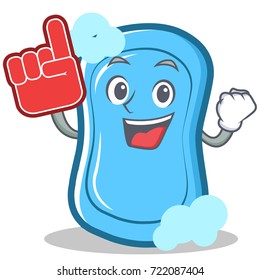 Foam finger blue soap character cartoon