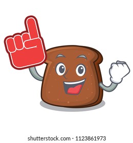 Foam finger brown bread mascot cartoon