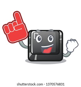 Foam finger button D in the cartoon shape