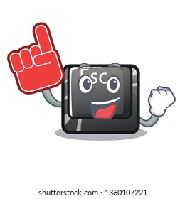Foam finger button esc isolated in the character