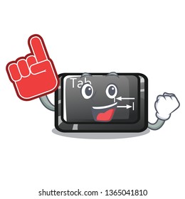 Foam finger button tab isolated with the mascot