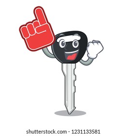 Foam finger car key on clipping path character