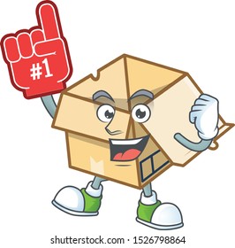 Foam finger cardboard open isolated on white background