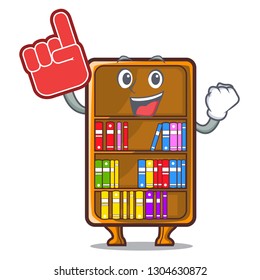 Foam finger cartoon bookcase in the study room