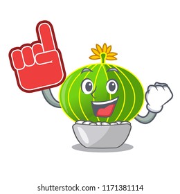 Foam finger cartoon plants notocactus in the desert garden