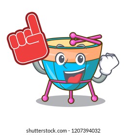 Foam finger cartoon timpani isolated on the mascot