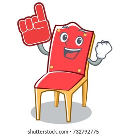 Foam finger chair character cartoon vector art illustration