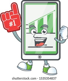 Foam finger up chart vertical tablet for progress
