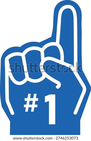 Foam Finger Cheering Glove for Baseball Fans Vector Illustration