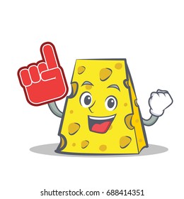 Foam finger cheese character cartoon style