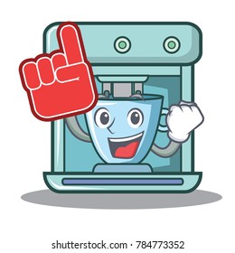 Foam finger coffee maker character cartoon