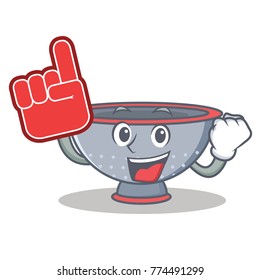 Foam finger colander utensil character cartoon