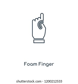 Foam Finger concept line icon. Linear Foam Finger concept outline symbol design. This simple element illustration can be used for web and mobile UI/UX.