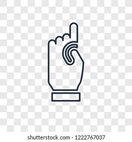 Foam Finger concept vector linear icon isolated on transparent background, Foam Finger concept transparency concept in outline style