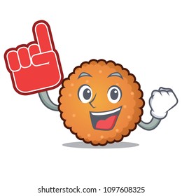 Foam finger cookies mascot cartoon style