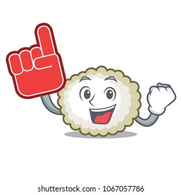 Foam finger cotton ball mascot cartoon