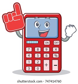 Foam finger cute calculator character cartoon