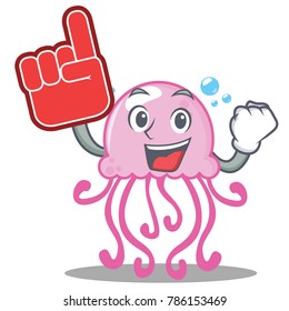 Foam finger cute jellyfish character cartoon