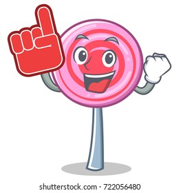 Foam finger cute lollipop character cartoon