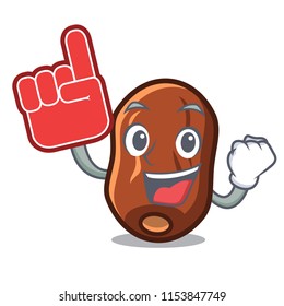 Foam finger dates fruit mascot cartoon