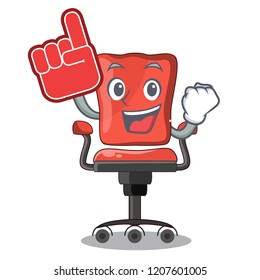 Foam finger desk chair office isolated on mascot